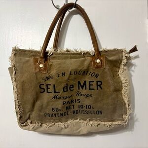 Myra Bag Brown Canvas Shoulder Bag